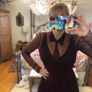 Transparent blouse burgundy